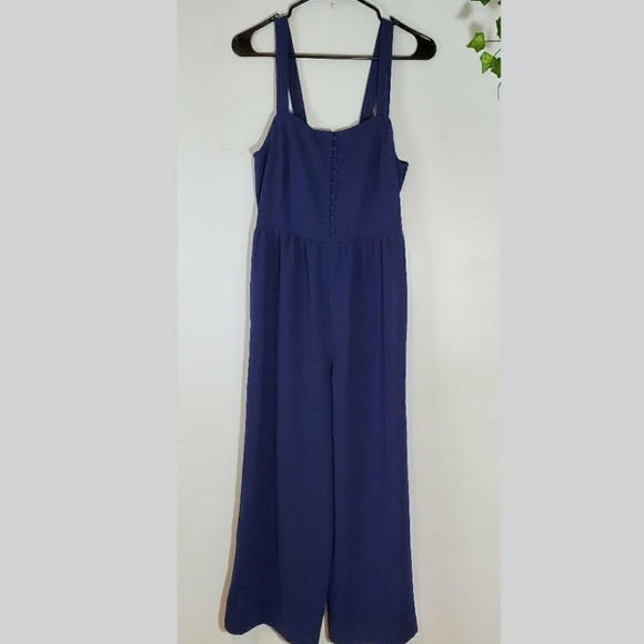 Madewell Smocked Button-Front Crop Jumpsuit - Picture 3 of 12